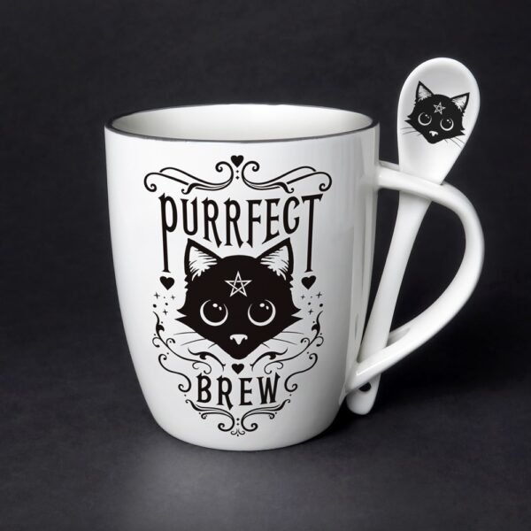 Purrfect Brew: Mug and Spoon Set