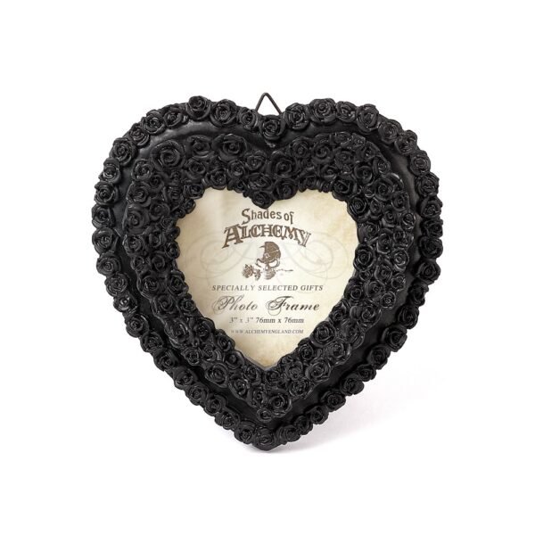 Small Black Rose Heart Photo Frame