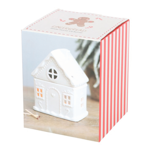 *White Gingerbread House Ceramic Oil Burner (4/20)
