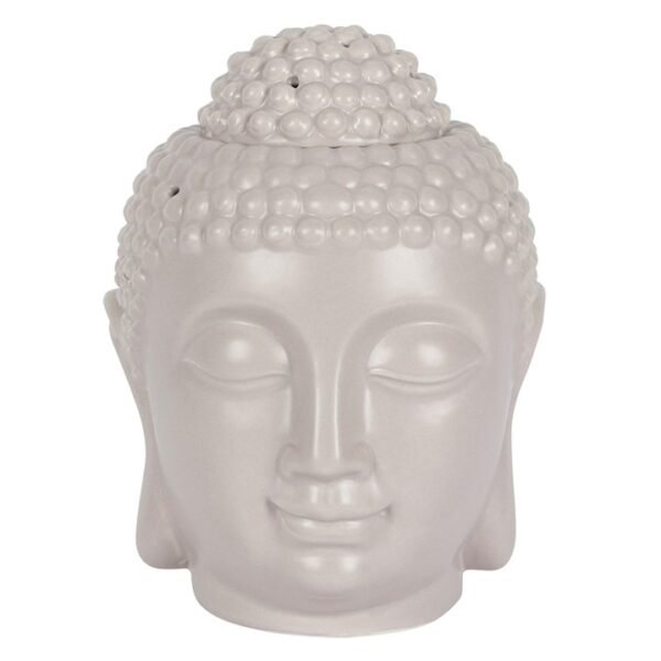 Large Grey Buddha Head Oil Burner and Wax Warmer