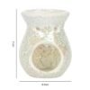 Small White Iridescent Crackle Oil Burner