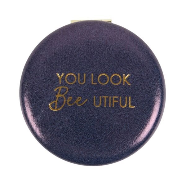 Navy Bee Compact Mirror