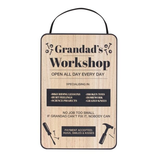 30cm Grandad's Workshop Hanging Sign