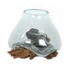Large Molten Glass on Root Wood Stand