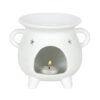 White Mystical Moon Cauldron Oil Burner