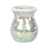 Small Light Blue Iridescent Crackle Oil Burner and Wax Warmer