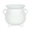 White Triple Moon Cauldron Oil Burner