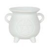 White Pentagram Cauldron Oil Burner and Wax Warmer
