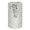 Silver Pillar Crackle Glass Oil Burner and Wax Warmer