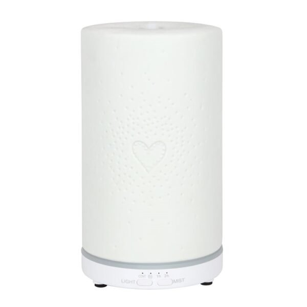 White Ceramic Heart Scatter Electric Aroma Diffuser