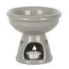 Grey Deep Bowl Oil Burner and Wax Warmer