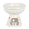 Off White Deep Bowl Oil Burner and Wax Warmer