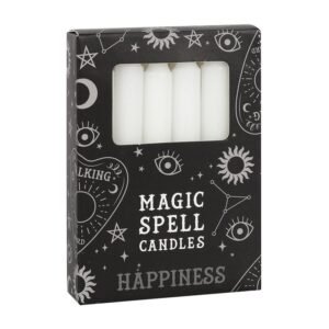 *Set of 12 White Wax Spell Unscented Candles (24/48)
