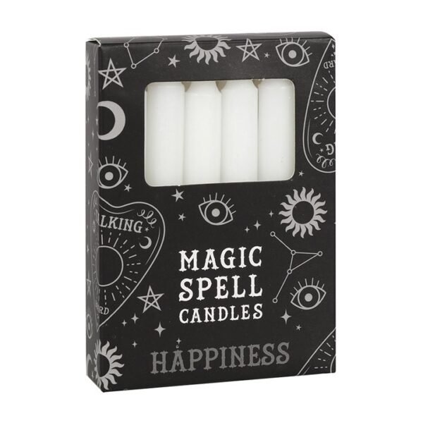 *Set of 12 White Wax Spell Unscented Candles (24/48)