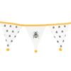White Alternating Bee Print Fabric Bunting