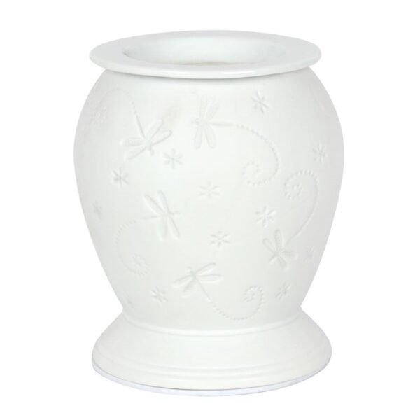 Dragonfly White Ceramic Electric Burner and Wax Warmer