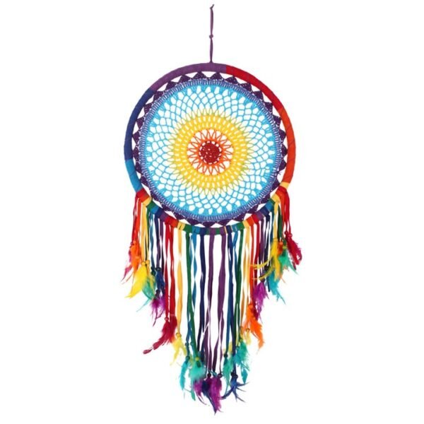 Multicolour Crochet Feather Dreamcatcher