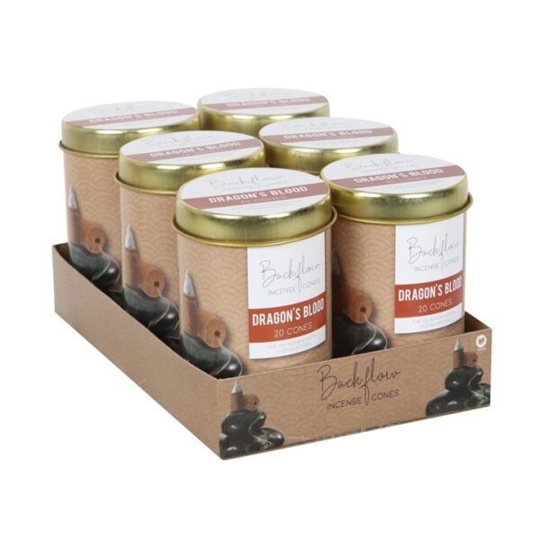 6 Tins of Elements Dragon's Blood Jumbo Backflow Cones