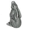Silver Terracotta Moon Gazing Hare Garden Ornament