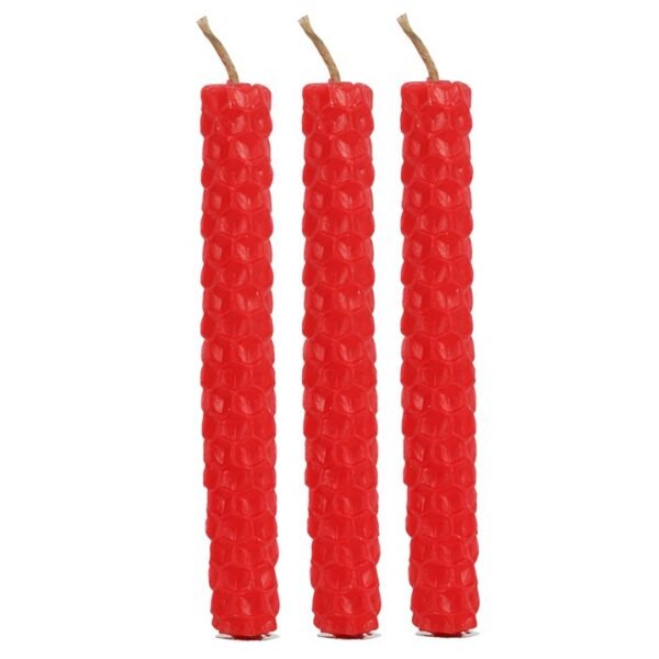 Set of 6 Red Beeswax Spell Candles