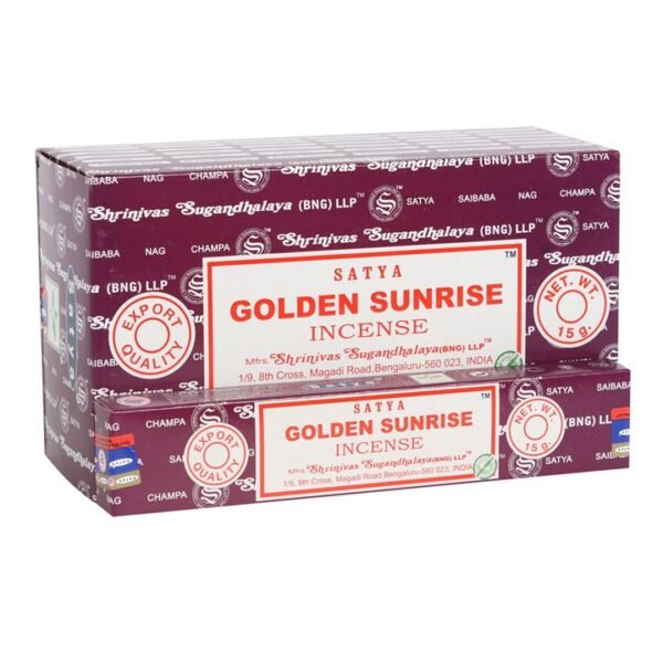 Set of 12 Golden Sunrise Incense Sticks by Satya (12/50)