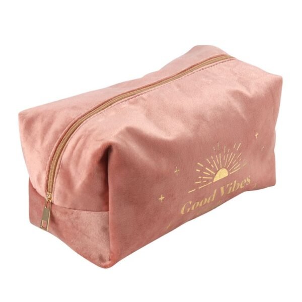 Good Vibes Only Velvet Toiletry Bag