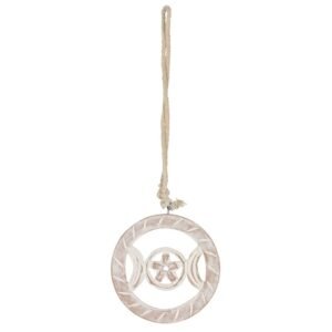 White Wooden Hanging Triple Moon
