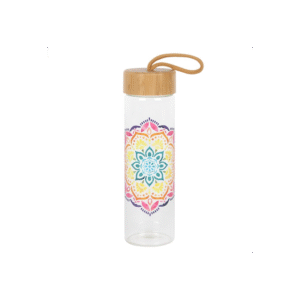 Mandala Reusable Glass Water Bottle