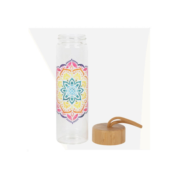 Mandala Reusable Glass Water Bottle