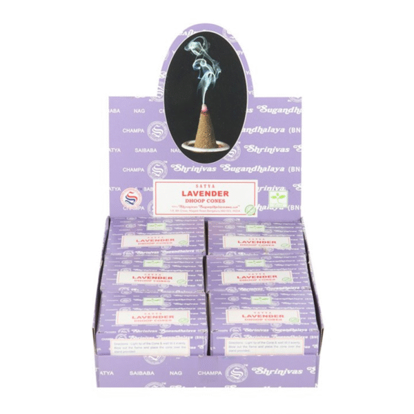 Set of 12 Lavender Dhoop Incense Cones by Satya (6/30)